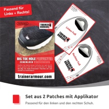 Trainer Armour Zehenloch-Schutz (Big Toe Hole Preventer) Klebepatches für die Zehenbox schwarz